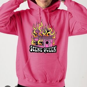 Scene Queen CP Burning House Graphic Unisex Size XL Casual Cozy Music